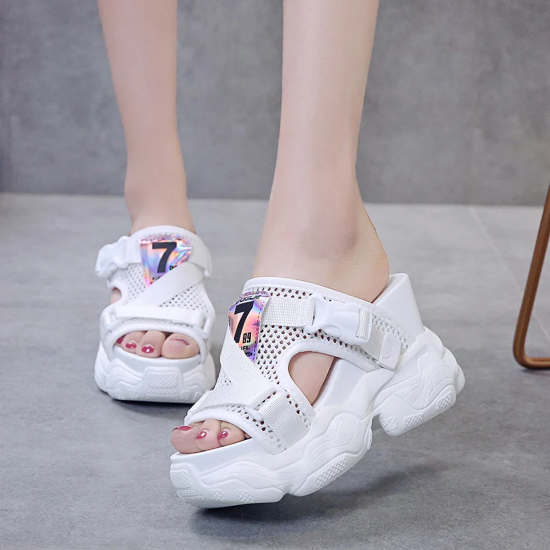 

Lucyever 2019 Summer Women Sandals Shoes Woman High Heels Platform Sandalias Shoes Ladies Wedge Sandals Shoes Flip Flops