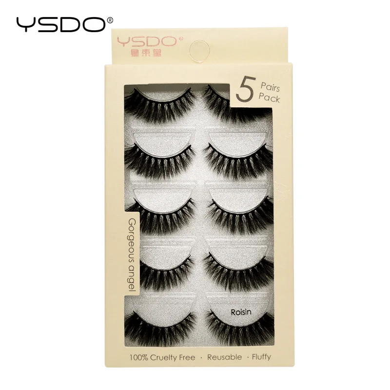 YSDO 5 пар норки ресницы maquillaje полосы ресницы 3d норки ресницы натуральные длинные накладные ресницы эффектный ресницы 5S - Цвет: Roisin-S