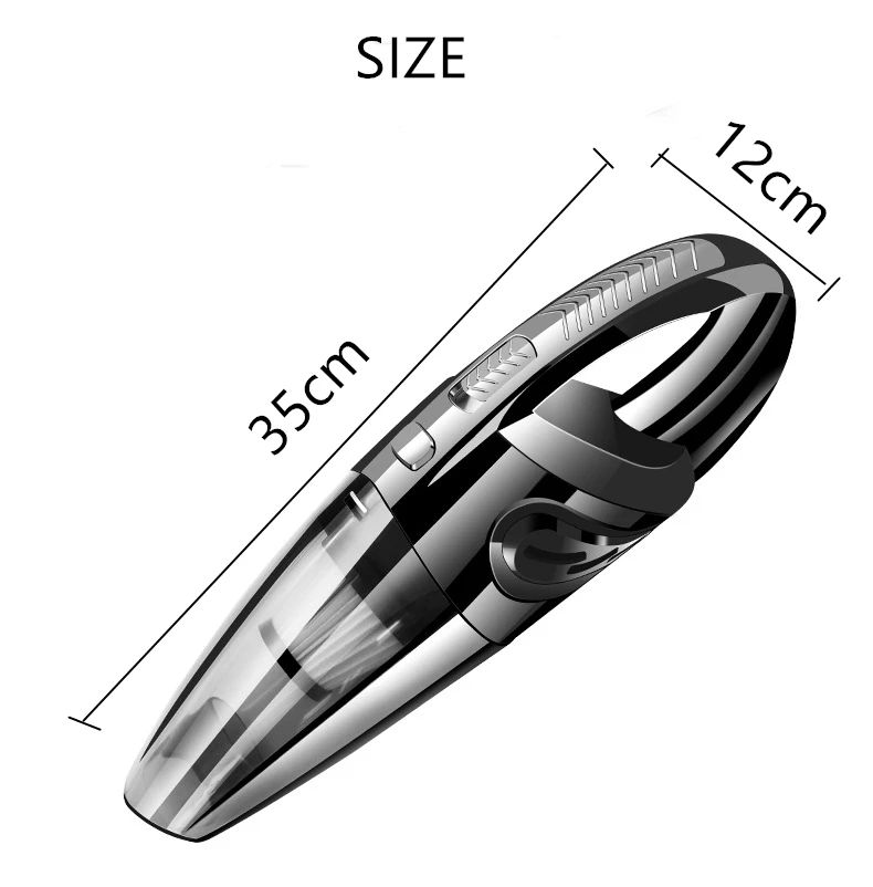 4800pa мощный автомобильный пылесос постоянного тока 12 Вольт 120 Вт с сумочкой, циклонический влажный/сухой автоматический портативный беспроводной пылесос