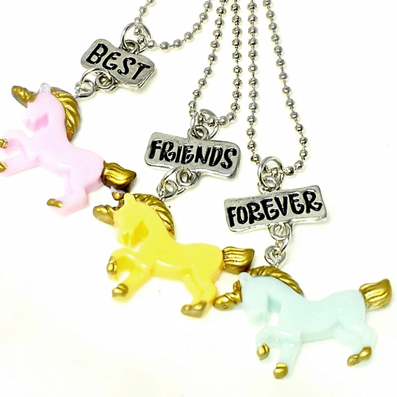 1 Set Resin Unicorn Pendants Necklace 