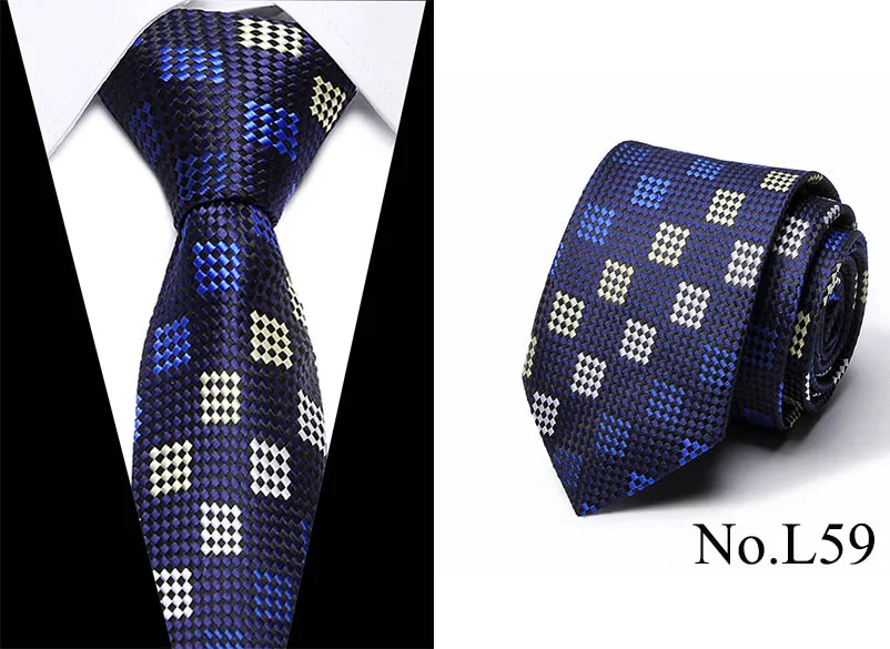 49 цветов Классический 7,5 см галстук для мужчин шелковый галстук роскошные полосатые тонкие галстуки для мужчин костюм галстук для свадебной вечеринки - Цвет: 59