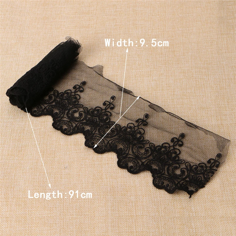 

1 Yard Vintage Embroidered Cotton Lace Edge Trim Dress Wedding Applique Sewing Craft