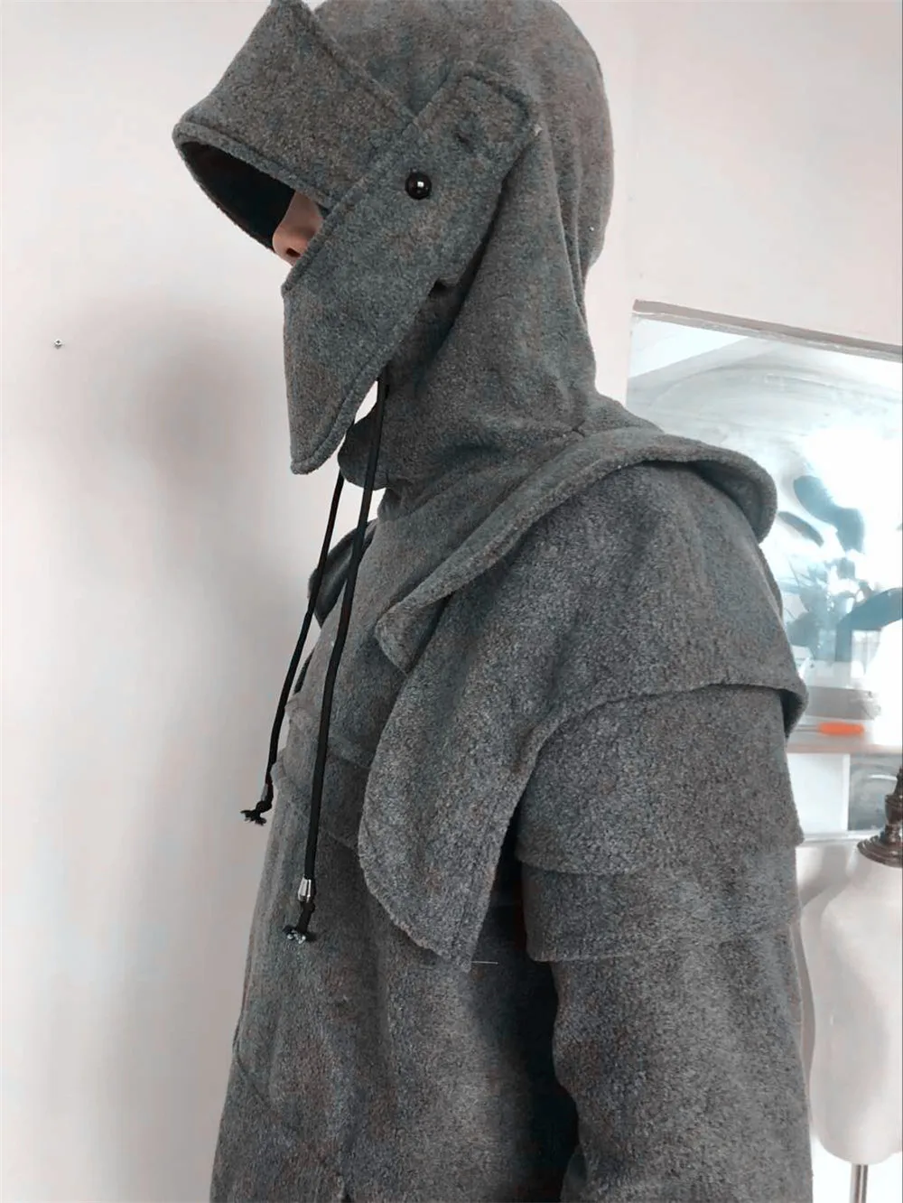 Косплей средневековый винтажный воин солдат маска рыцаря доспехи колено свитер верхняя куртка Толстовка для мужчин осенние и зимние костюмы
