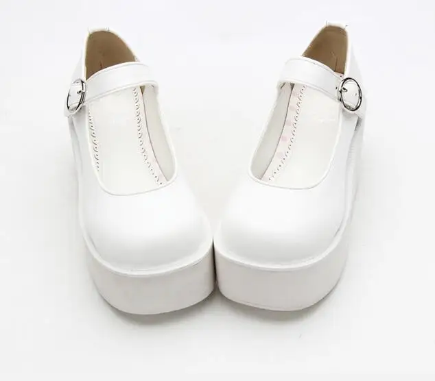 Chica Princesa Mori Partido Mujer Lolita Impresión Blanco 34 Bombas Angelical Altos Señora Cuñas Tacones 47 Zapatos Plataforma Cosplay Vestido q1OwZt