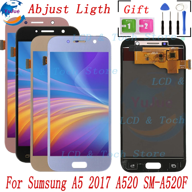 ЖК дисплей является A520 для SAMSUNG Galaxy A5 2017 A520F/K SM A520F Дисплей Сенсорный экран