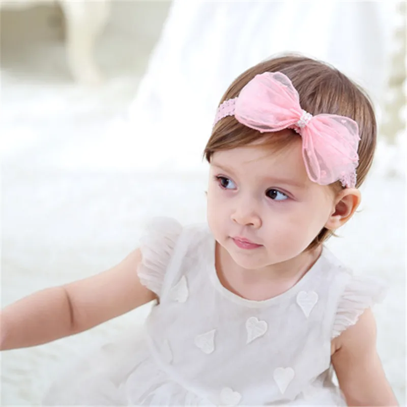 10pcs Baby Toddler Girl Hair Clips Ribbon Bow Kids Wave Point Bowknot Headband 