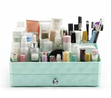 1 шт. ABS Материал ящик для хранения макияж блок, ювелирные изделия и косметика резервуар для хранения бытовых мелочей бак для хранения - Цвет: Blue