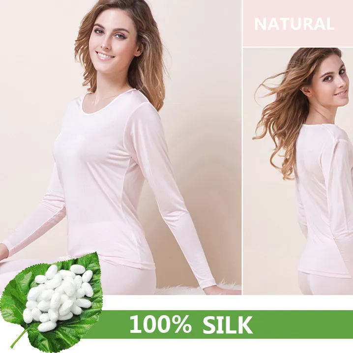 Women's Silk Long Underwear | Silk Thermal Underwear Sets for Women  Mulberry Silk Long Johns