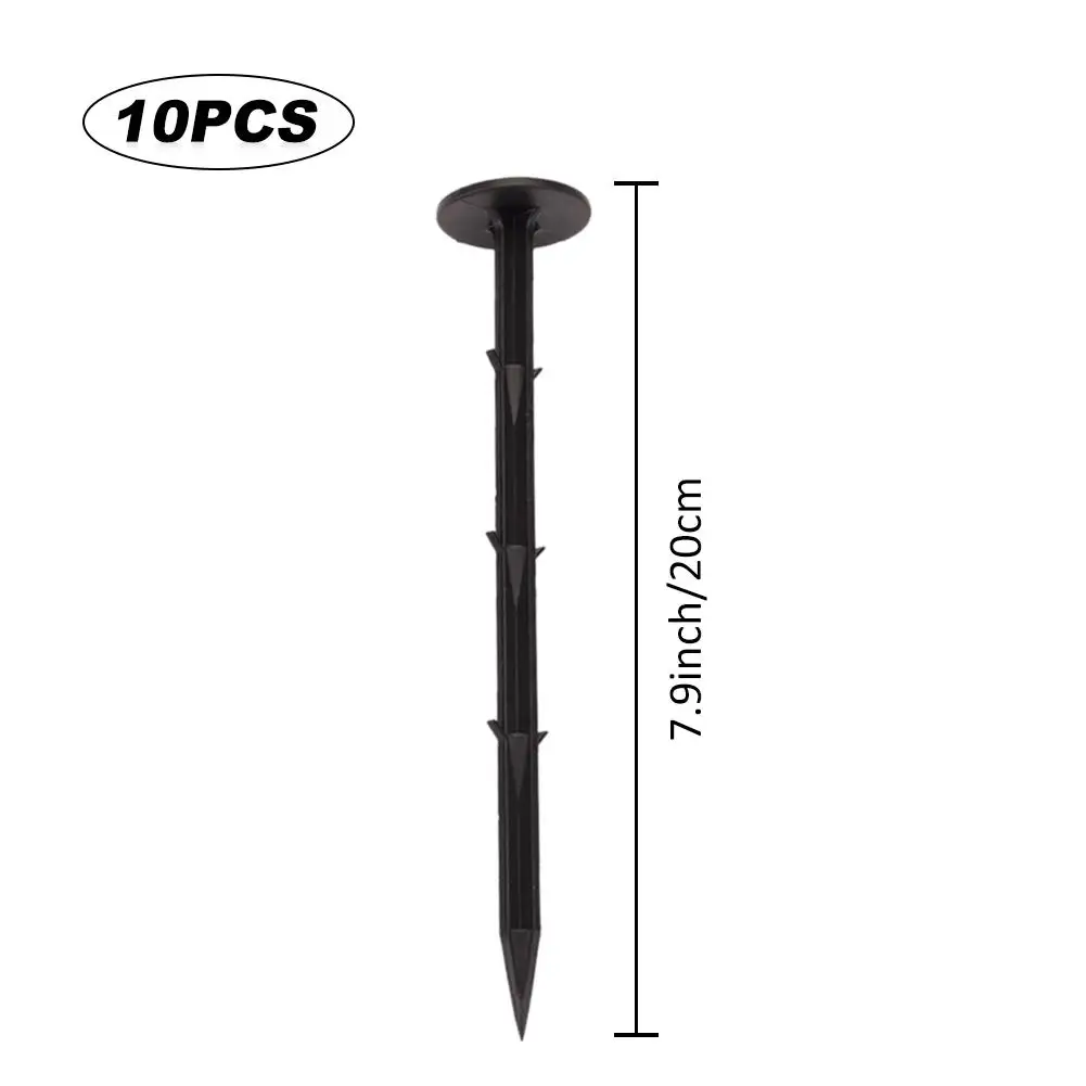10 шт. черный колышек кол для пластиковой Брезентовая палатка газонная сетка садовая Ландшафтная окантовка колышки - Цвет: 7.9inch