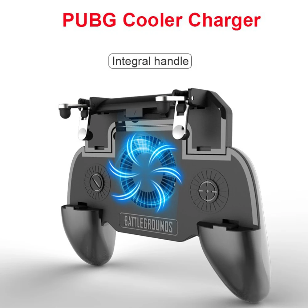  1PC PUBG Gamepad Telescopic Controller Mobile Controller Gamepad Gaming Trigger with Cooling Fan 50