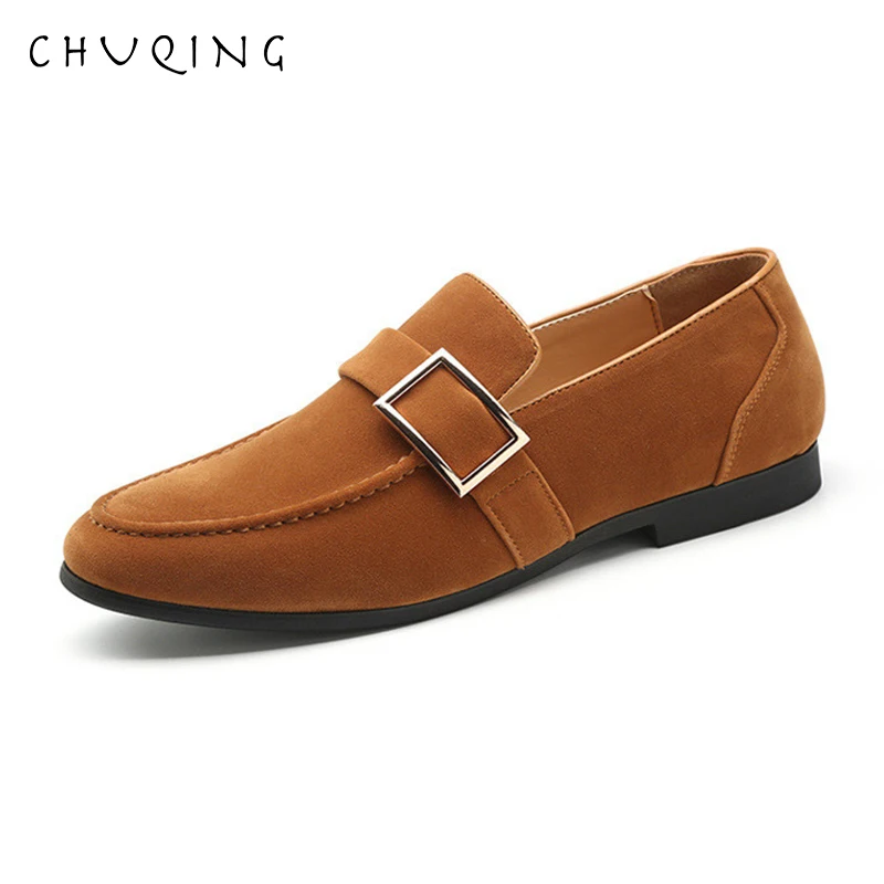 

CHUQING Autumn New Men's Casual Shoes Korean Belt Buckle Tide Shoes Men's Suede Peas Shoes Men