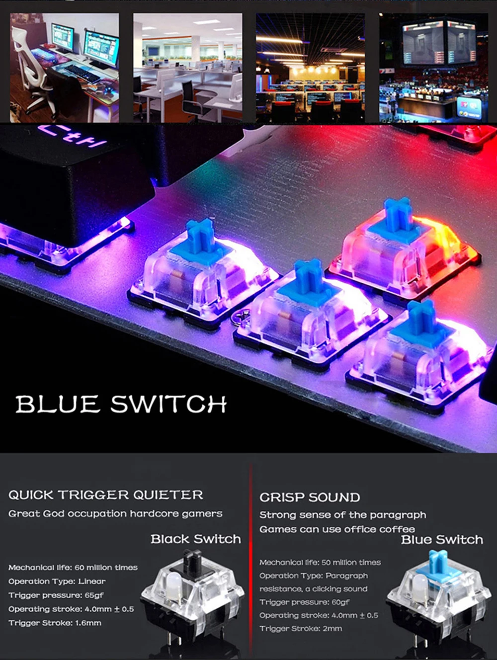Motospeed CK108 Wired Mechanical Keyboard 