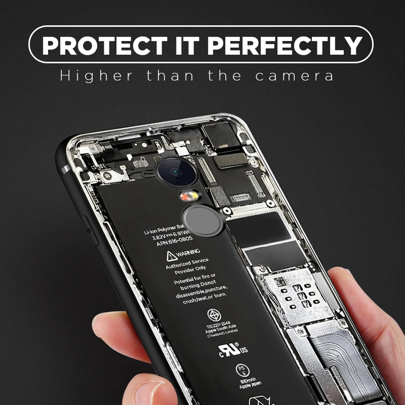 Для Xiaomi Redmi 5 Plus чехол TPU Мягкий силиконовый крутой узор сломанная камера матовый