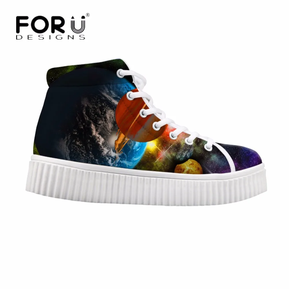 Женские кроссовки на плоской подошве FORUDESIGNS повседневные осенние с 3D рисунком
