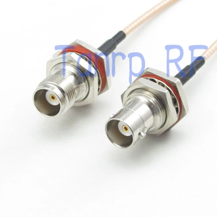 

10pcs 15CM Pigtail coaxial jumper cable RG316 cord 6inch TNC female jack to BNC female nut bulkhead RF adapter connector