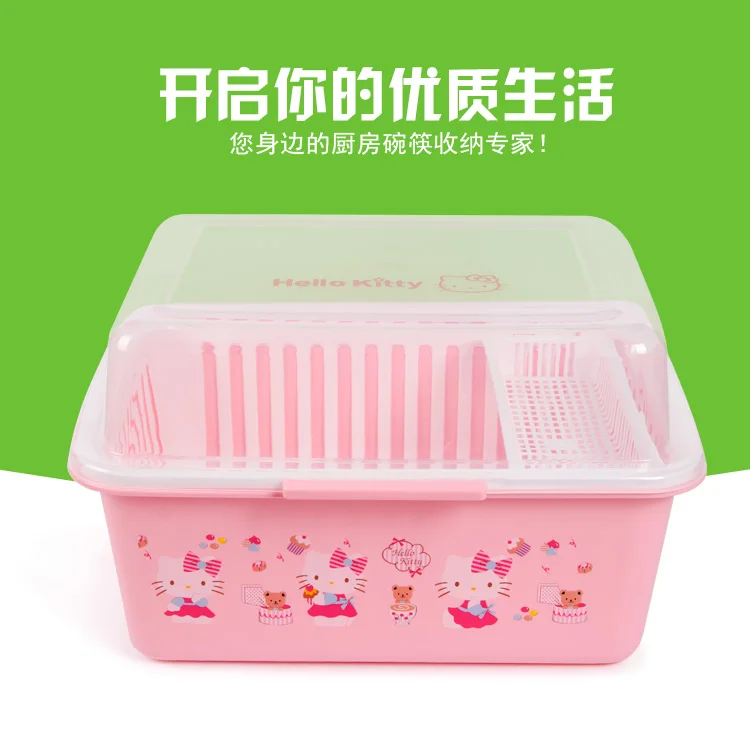 HelloKitty рисунок Hello Kitty Кухня шкаф чаша dripper Миски Детские коробка Посуда стойку с