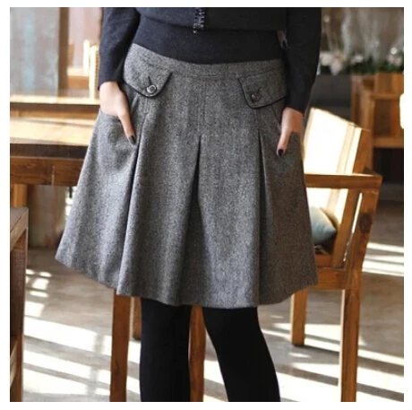 

New Arrival Autumn Winter Spring Plus Size Skirt Women Casual Skirt Spring Fashion Woolen Skirts For Women S91 Free Shipping