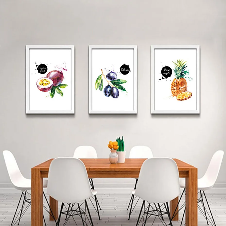 Bright Colorful Fresh Fruit Wall Art Impression Watercolor Painting Nordic Posters&Prints Living Room Home Decor Modern Pictures (4)
