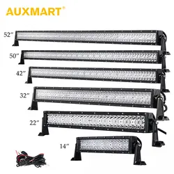 Auxmart Tri-ряд 14 "22" 32 "42" 52 "50" прямой светодиодный свет бар Offroad Combo лучевой светильник дом на колёсах с прицепом 4X4 4WD ATV внедорожник