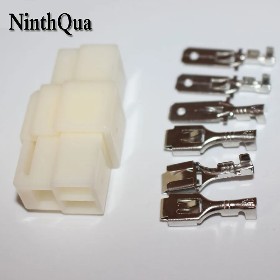 

100 sets 6.3mm 3 pin Electrical Connector Kits, 3P Male and Female socket plug for Motorcycle Car