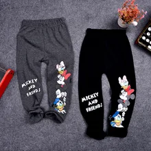 Новинка леггинсы Минни для девочек от 2 до 7 лет хлопковые брюки для девочек с Дональдом даком детские повседневные брюки детская одежда