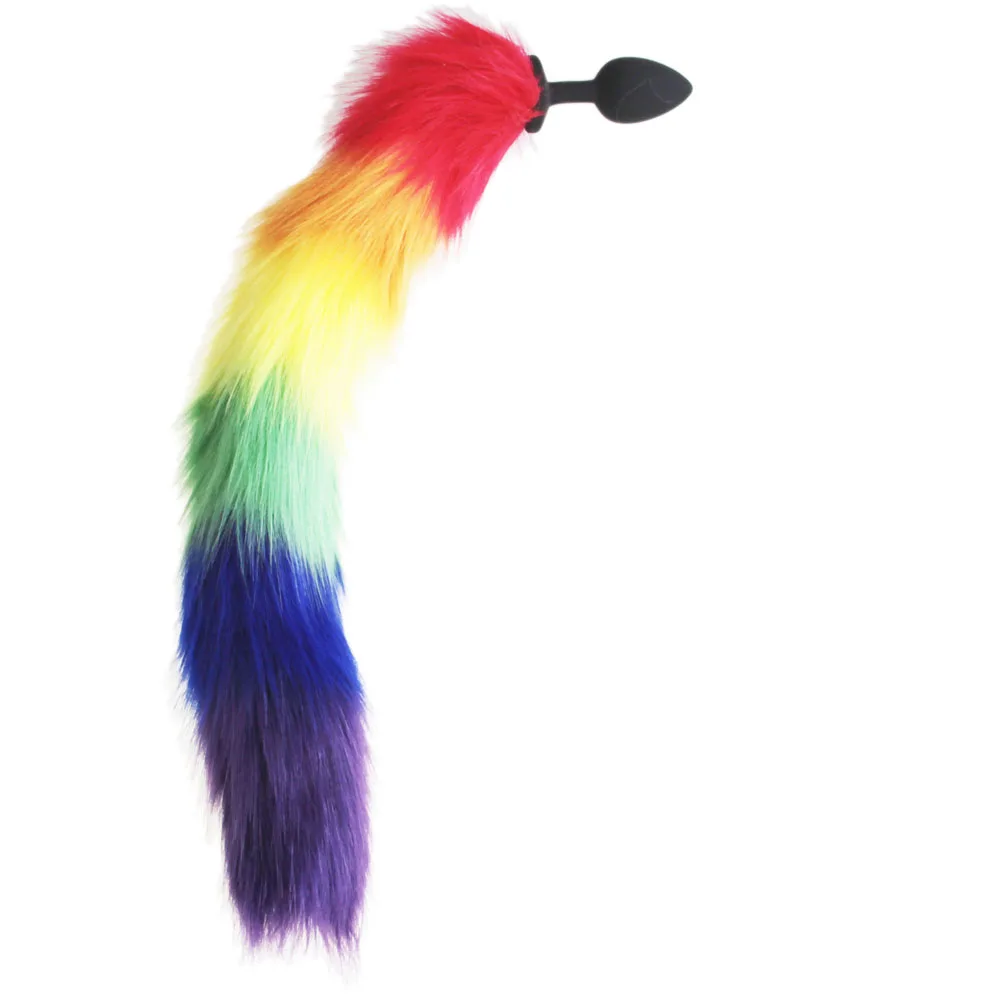 hh080 rainbow fox tail anal plugs (8)