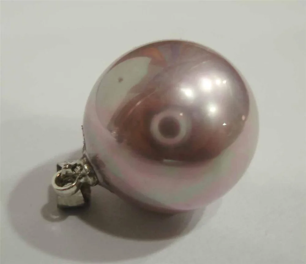 

FREE SHIPPING *****16mm Beautiful Purple shell Pearl Pendant Necklace 17