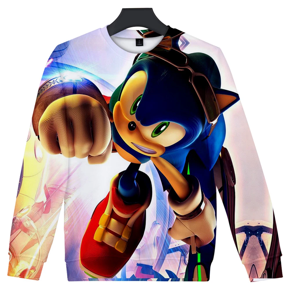 

2019 New Sonic The Hedgehog Anime 3D print Casual Harajuku Sweatshirt Cool Round Collar Sweatshirt Fashion Round Collar Clothes