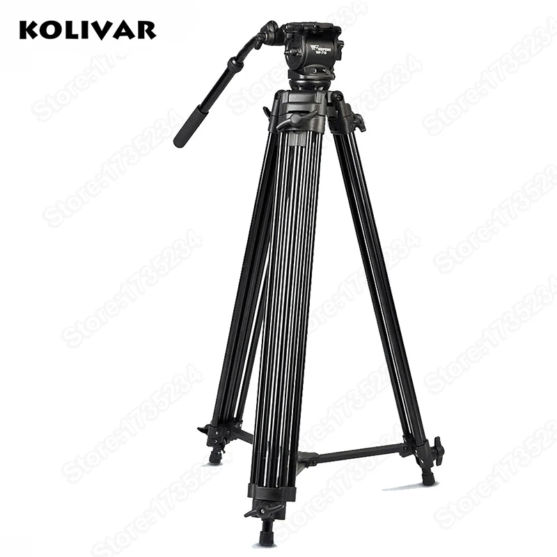 

KOLIVAR WF718 Video Tripod 74" Heavy Duty Tripod with Video Fluid Pan Head for Canon Nikon Sony DSLR Camera Camcorder DV