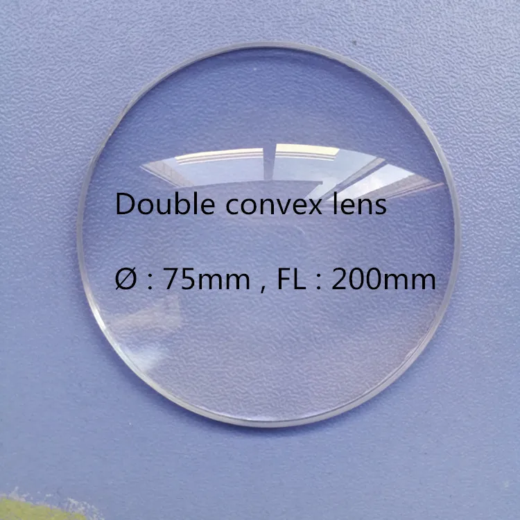 

2 pcs double convex biconvex glass lens 75mm diameter 200mm focal length for physical optical Experiment