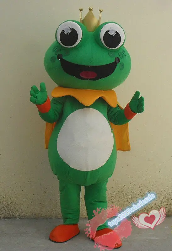 

Cute Frog Prince Mascot Costume Halloween Party Fancy Dress Adult Cosplay Outfit