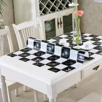 

HAZY PVC Tablecloth Transparent Waterproof Oil-proof Rectangle Table Cloth Coffee Table Mat Protector Desk Pad Dining Tablecloth