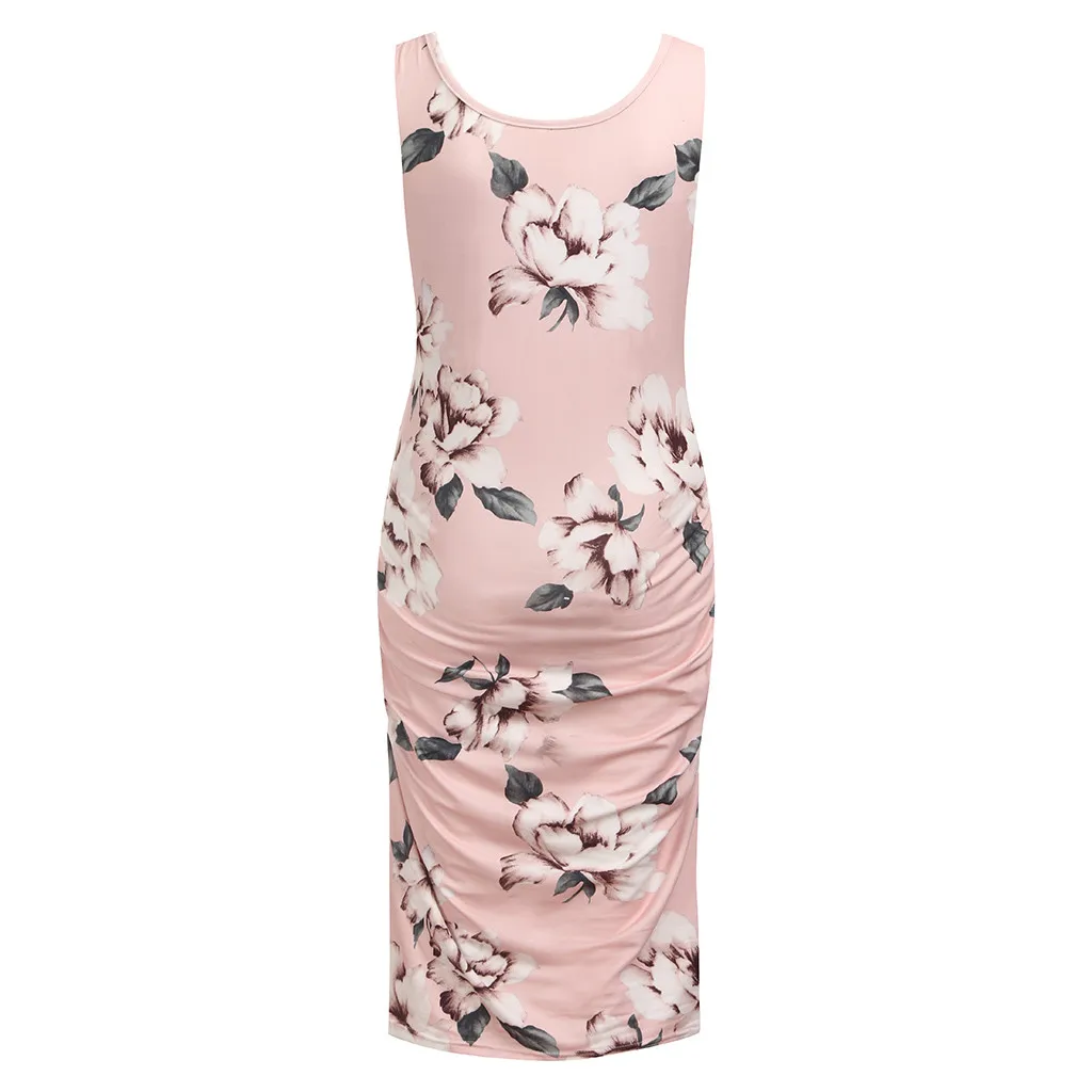 Women Sleeveless Pregnant Maternity Dress Flower MAR6 | Мать и ребенок