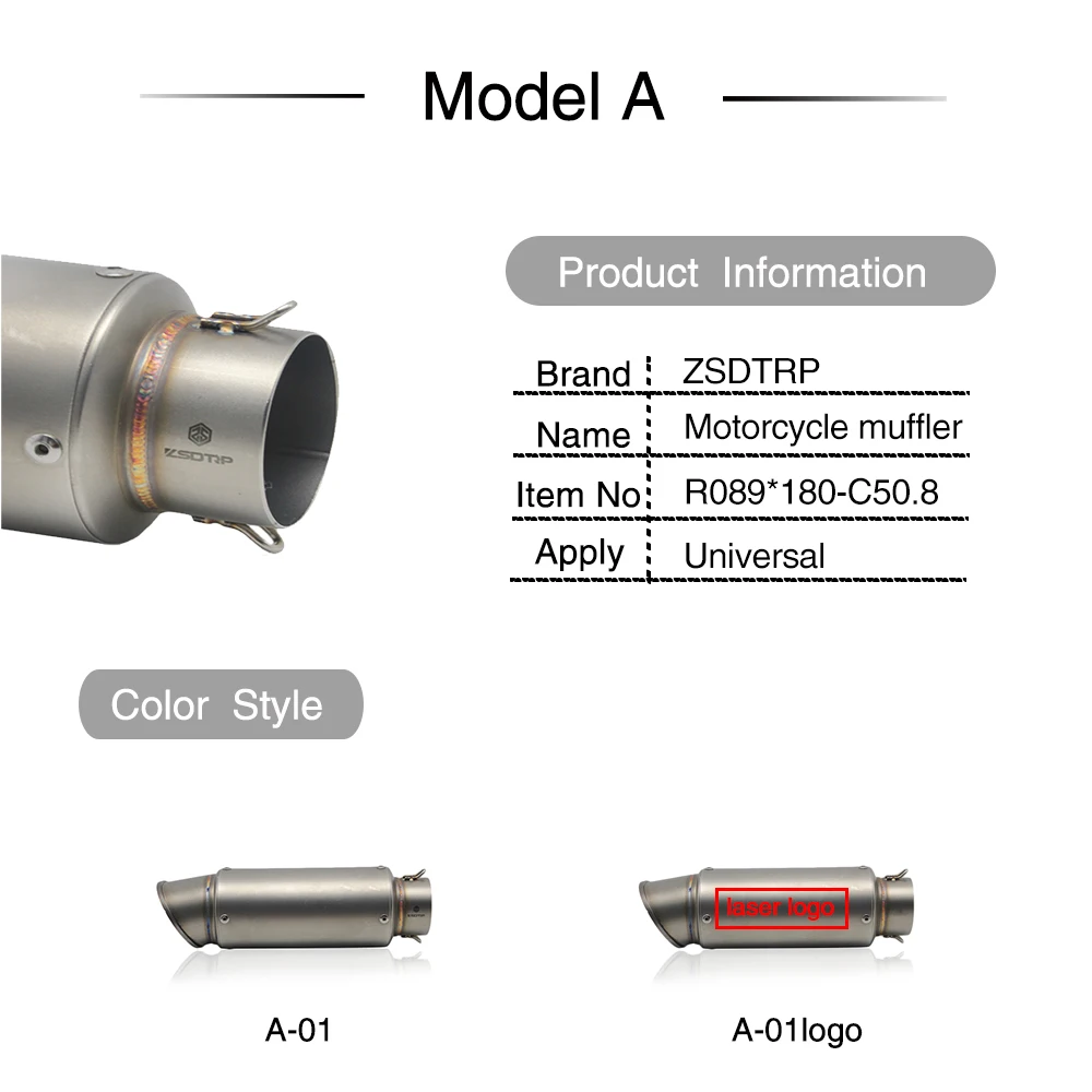 Alconstar 51mm глушитель выхлопной трубы мотоцикла Escape глушители из углеродного