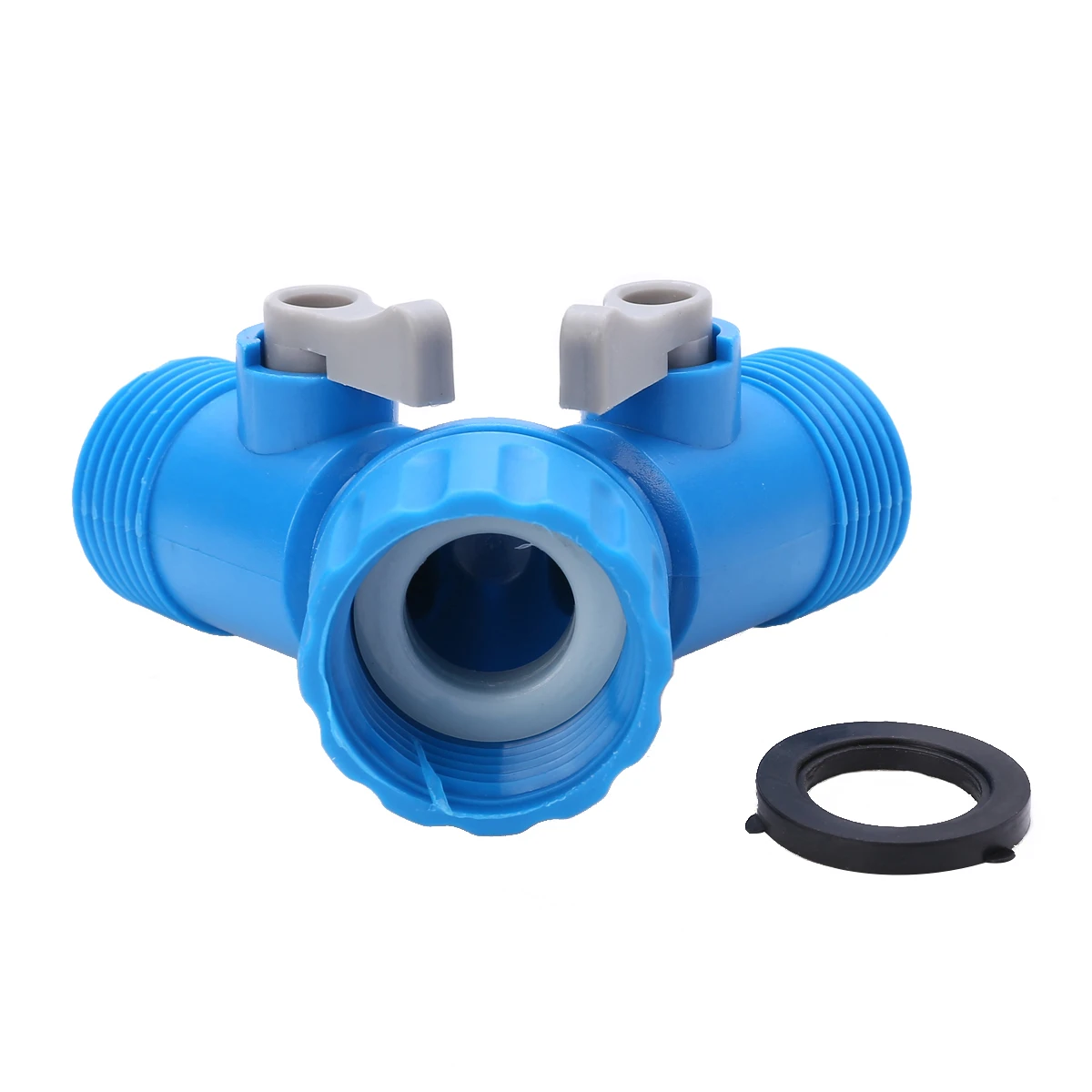 Y Type Hose Adaptor Snap In Dual Shut Off Tap Connector For Home Garden Watering Irrigation Tool