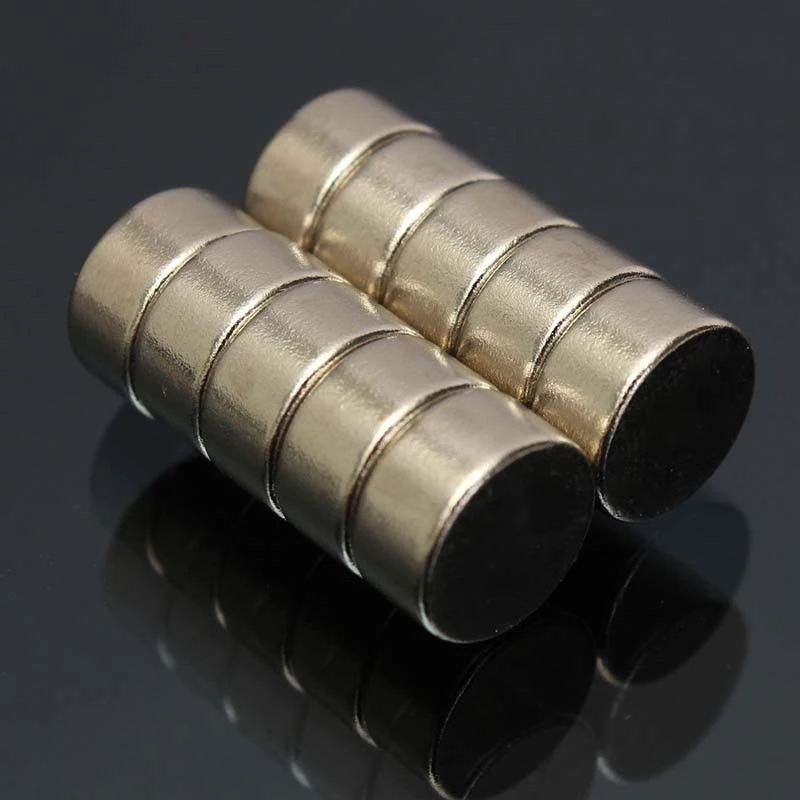 10Pcs N52 10Mm x 5Mm Super Strong Cylinder Round Rare Earth Neodymium Magnets Fridge Magnets