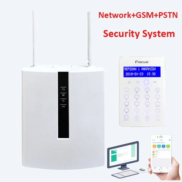  Focus FC-7688Plus ABS Anti-fire Plastic Box Security System 96 Wire Zones GSM Landline LAN Port Net