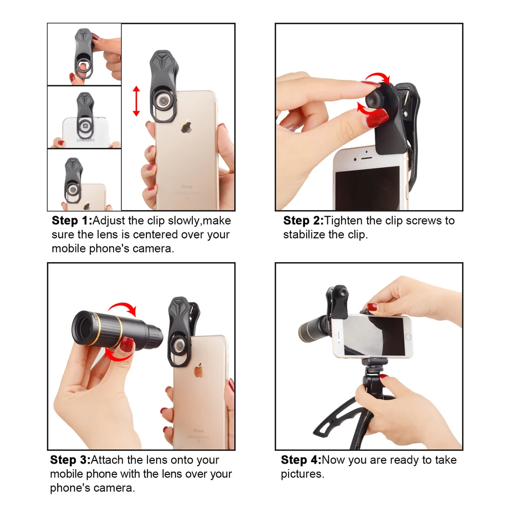 APEXEL Phone Camera Lens Kit universal Metal 16x Telescope telephoto lens+selfie tripod+ 3 in 1 lens for Samsung iPhone and Android 21 5