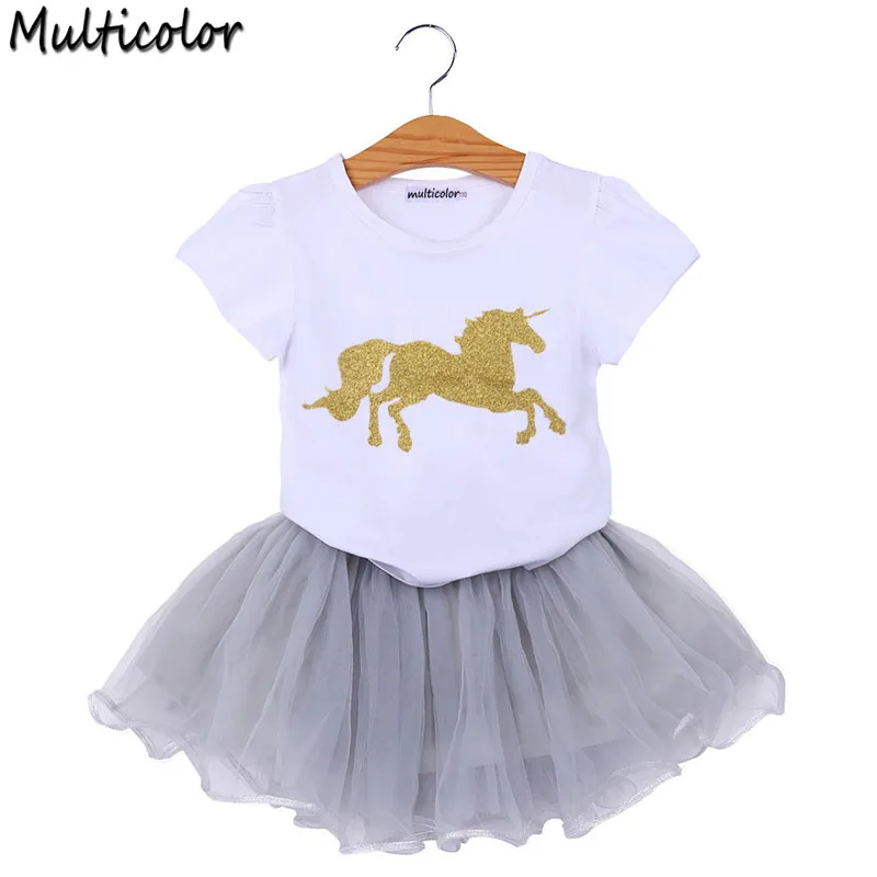 

Multicolor Girl Dress New Summer Casual Style Cartoon Big Eyes Pearls +Net Veil Dress for Girls 2Pcs Clothes Set Party Dress 2-7