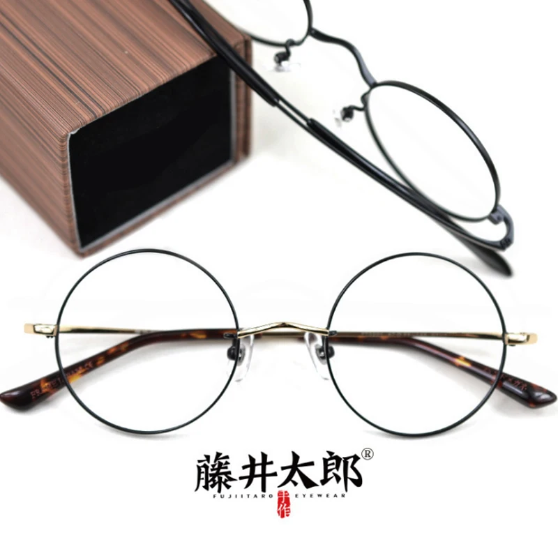 

TARO FUJII Spectacle Frame Glasses Myopia Men Women Retro Round Computer Optical Transparent Eyeglasses Frame Male Female Oculos