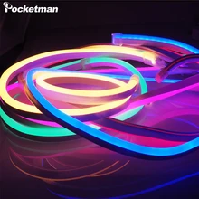 Led Neon lekki pasek elastyczny pasek AC 220V SMD 2835 Neon Strip IP68 wodoodporny do stosowania na zewnątrz oświetlenie dekoracyjne z ue pulg(China)