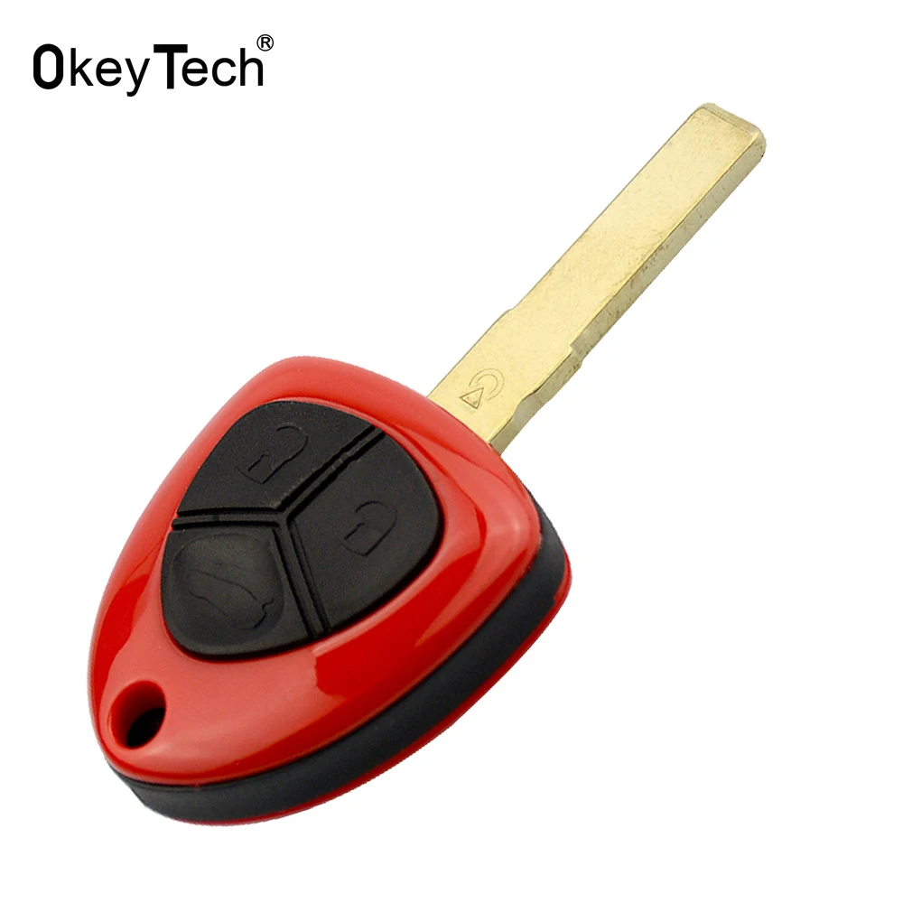 Okeytech For Ferrari Key Shell Replacement 3 Button Uncut Blank