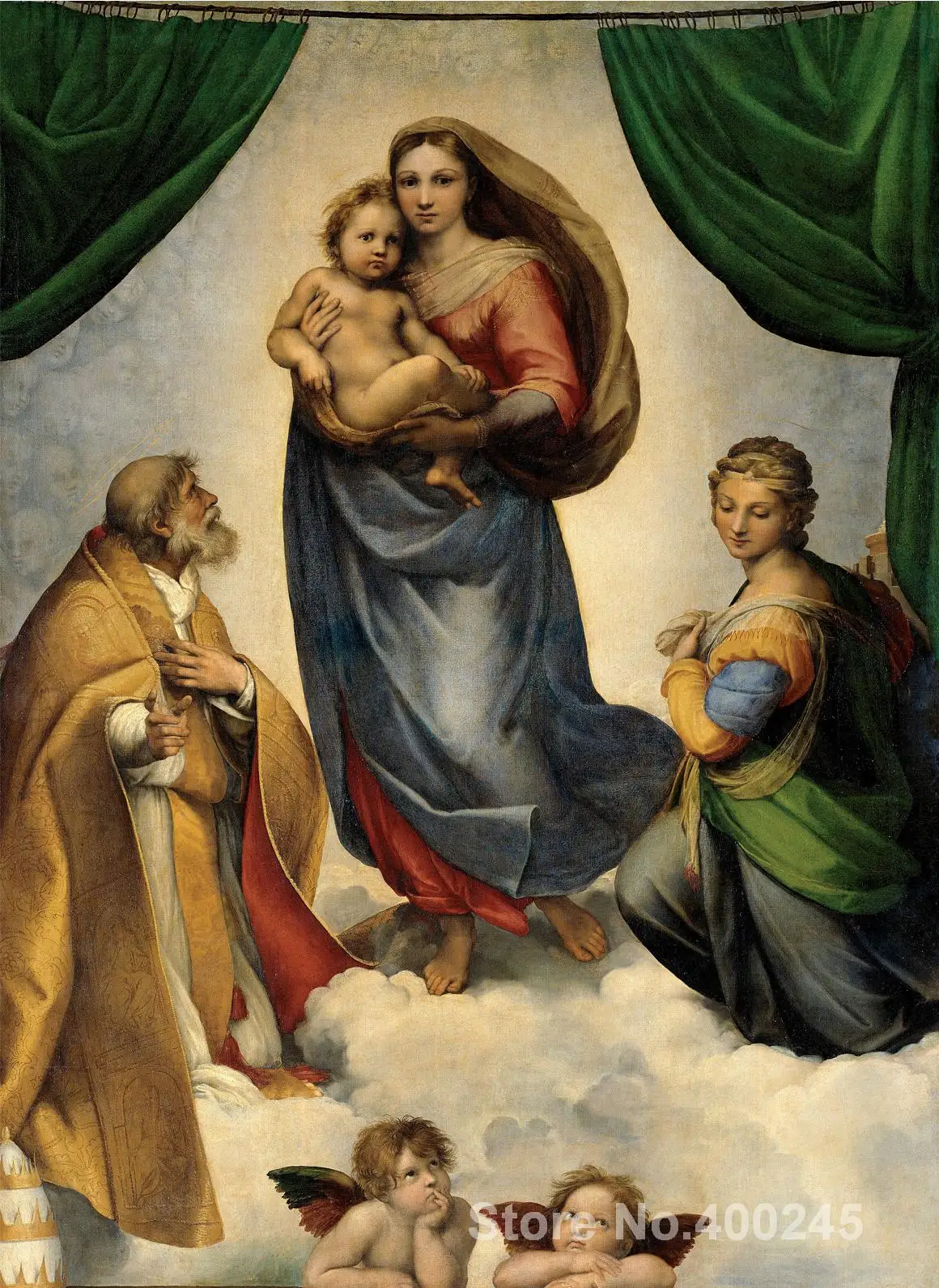 

Christmas Gift art on Canvas The Sistine Madonna by Raphael sanzio Painting High Quality Handmade