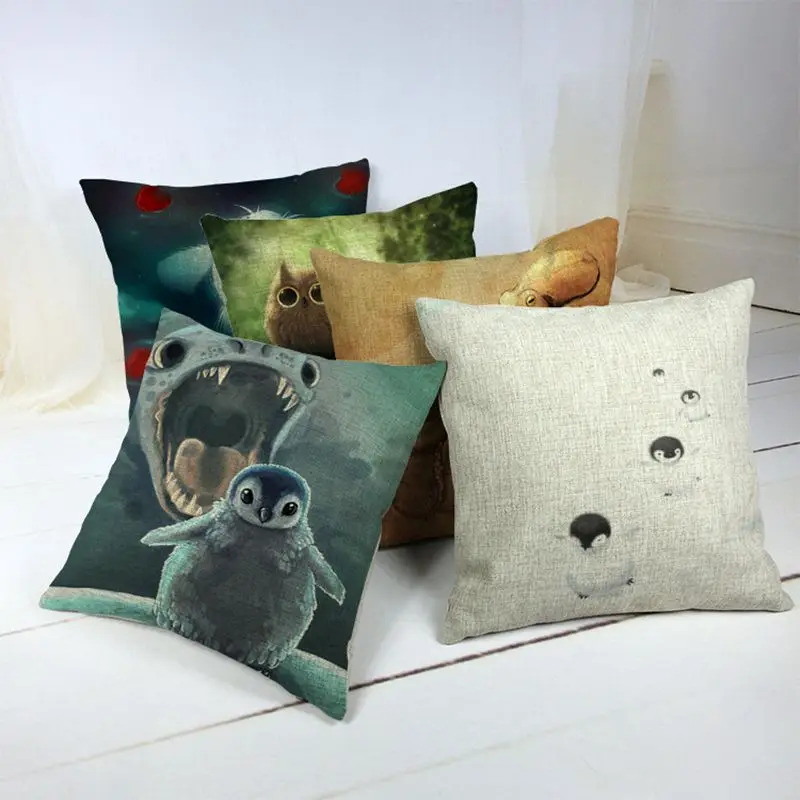 Animal Series Cotton Linen Cushion Euro Pillow Covers Home Decorative Pillows 18x18 incheseuro