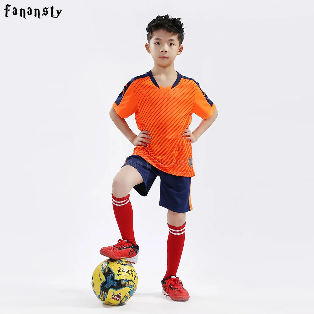 High quality custom football uniforms kids running kits child sports