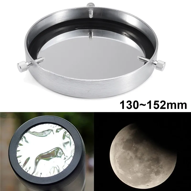 New Arrival 1Pcs Aluminum Alloy Silver Solar Filter Baader Film Metal Cover For 130~152 mm Astronomical Telescope Objective Lens New Arrival 1Pcs Aluminum Alloy Silver Solar Filter Baader Film Metal Cover For 130~152 mm Astronomical Telescope Objective Lens