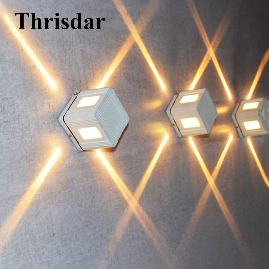 

Thrisdar 3W Outdoor LED Porch Wall Light Aisle Balcony Background Cross Starlight Bar KTV Villa Exterior Wall Lamp