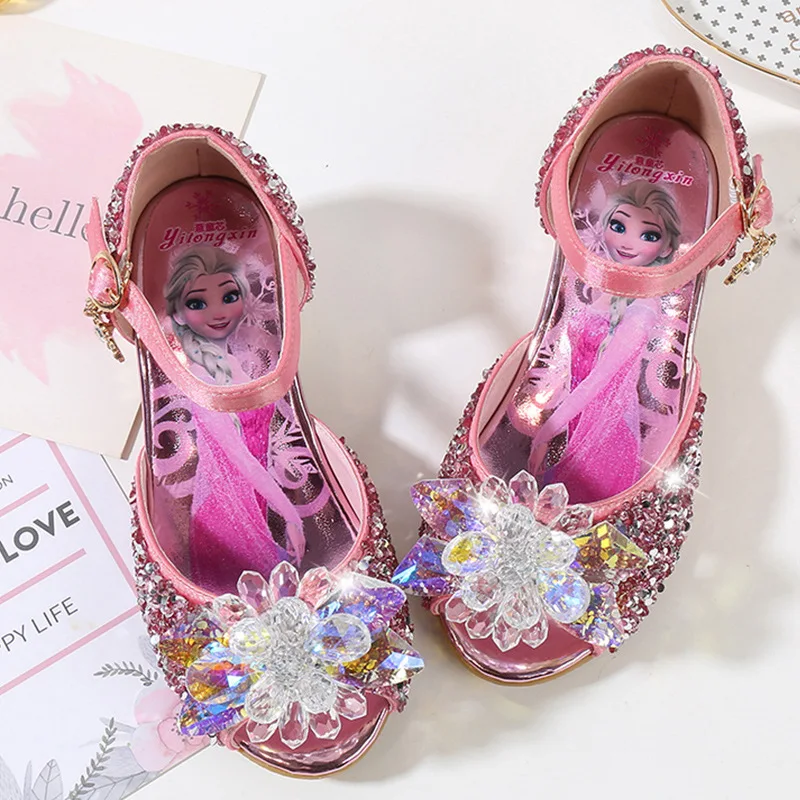  Disney children's high heels sandals summer new girls princess casual shoes baby cartoon Elsa froze