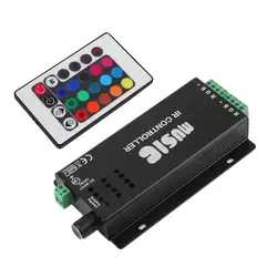 Черный 24 ключа Музыка ИК пульт дистанционного управления звуковой чувствительный для RGB Светодиодные полосы света LKS99