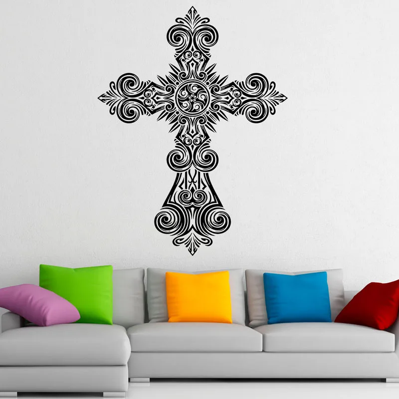 Cross Wall Decals Jesus Christ Religion PVC Wall Sticker Home